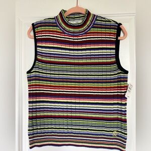 Colorful Striped Turtleneck Sweater